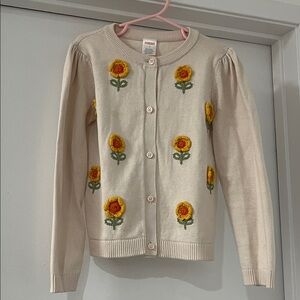 Gymboree Cream Cardigan with Sunflower Design